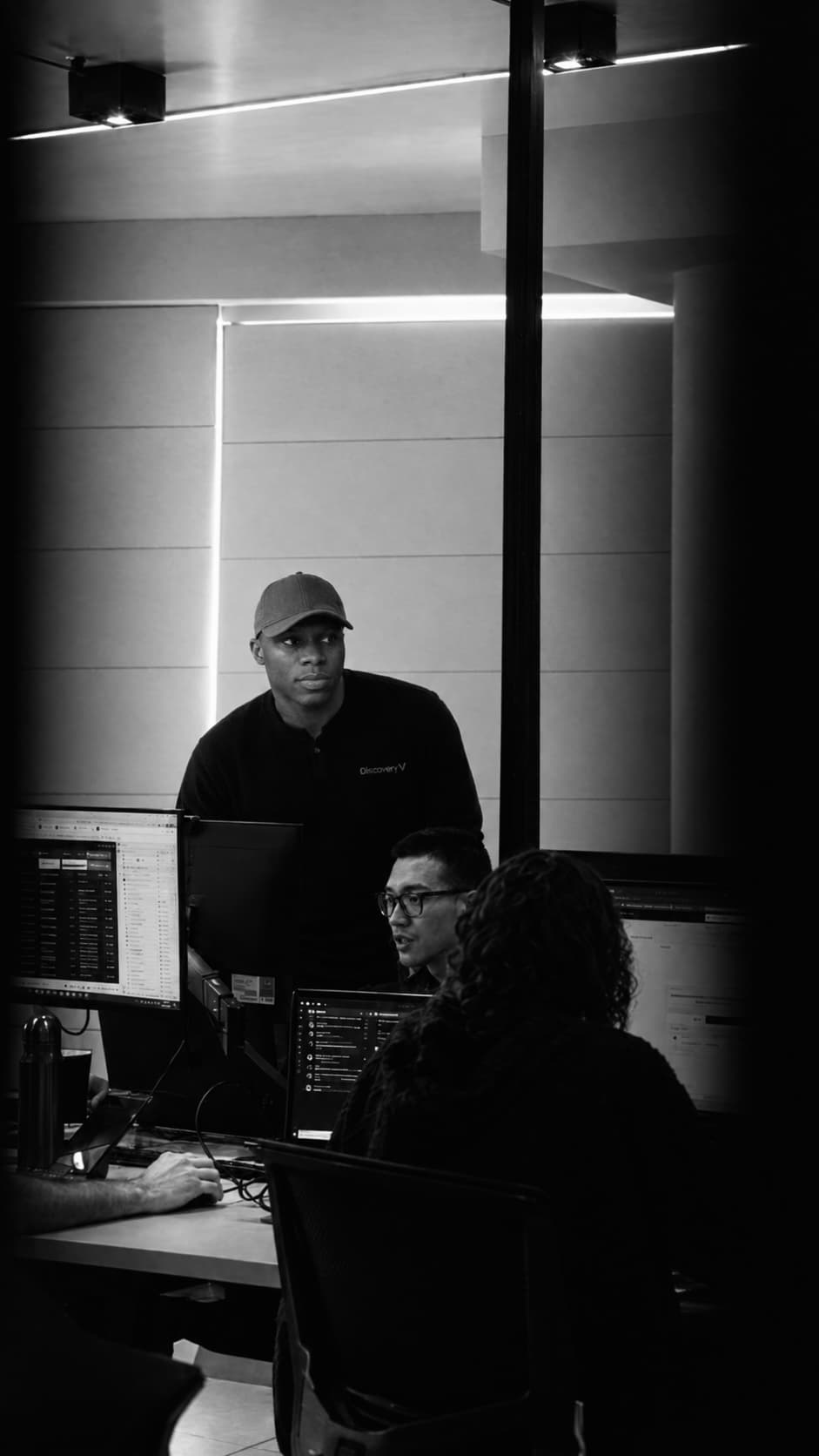 Our team discussing a project